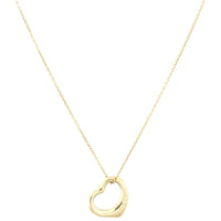Tiffany & Co Elsa Peretti Open Heart 18k Yellow Gold Pendant Necklace