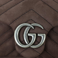 Gucci GG Marmont Matelasse Super Mini Shoulder Bag Nubuck