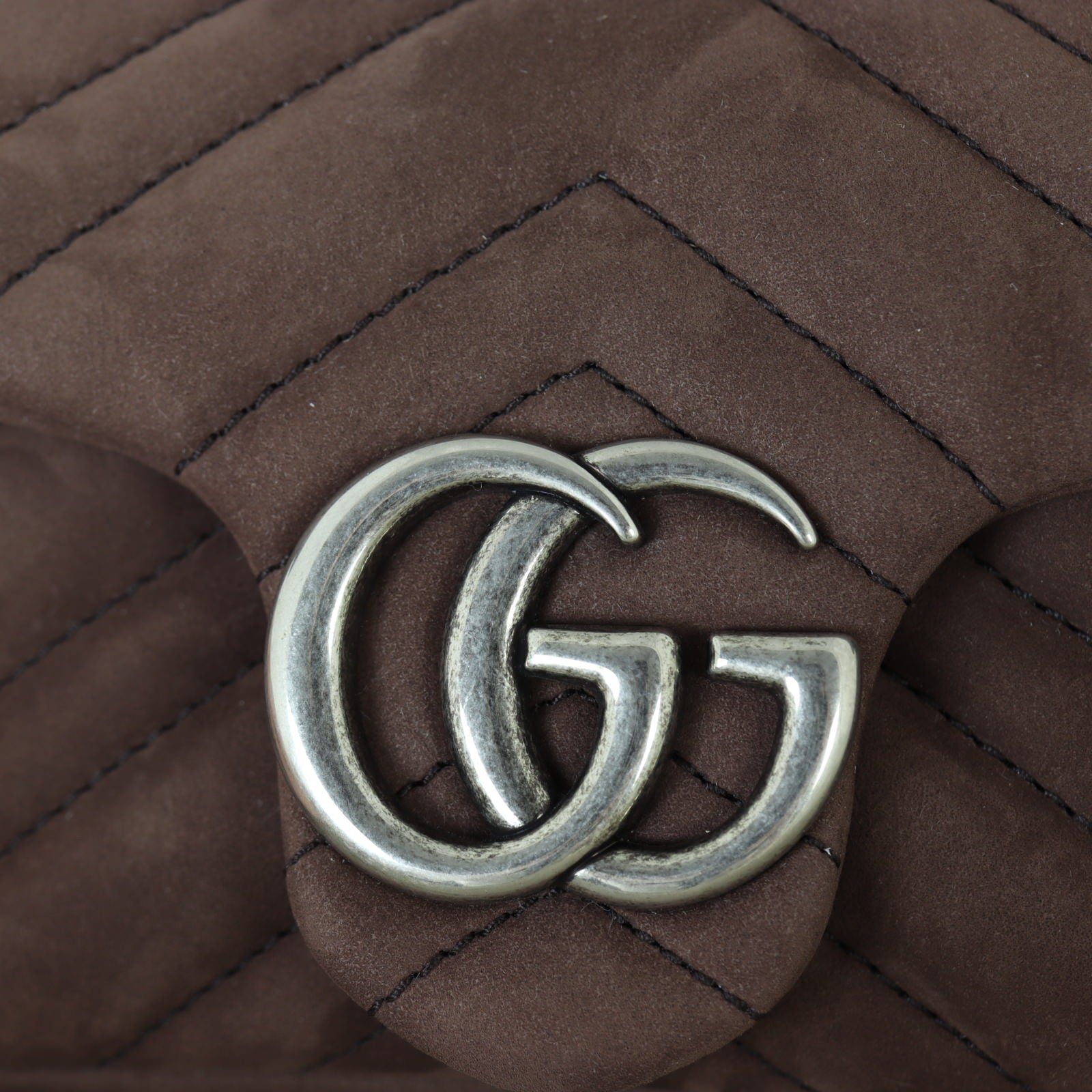 Gucci GG Marmont Matelasse Super Mini Shoulder Bag Nubuck