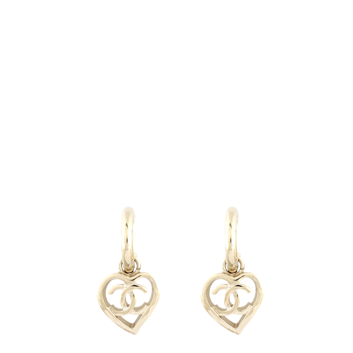 Chanel CC Heart Drop Earrings