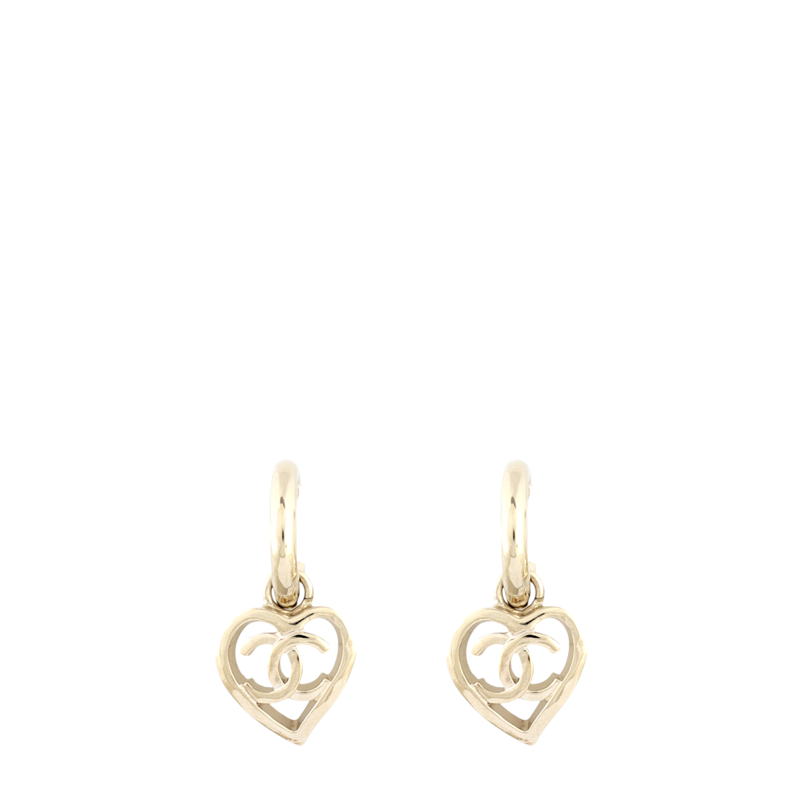Chanel CC Heart Drop Earrings