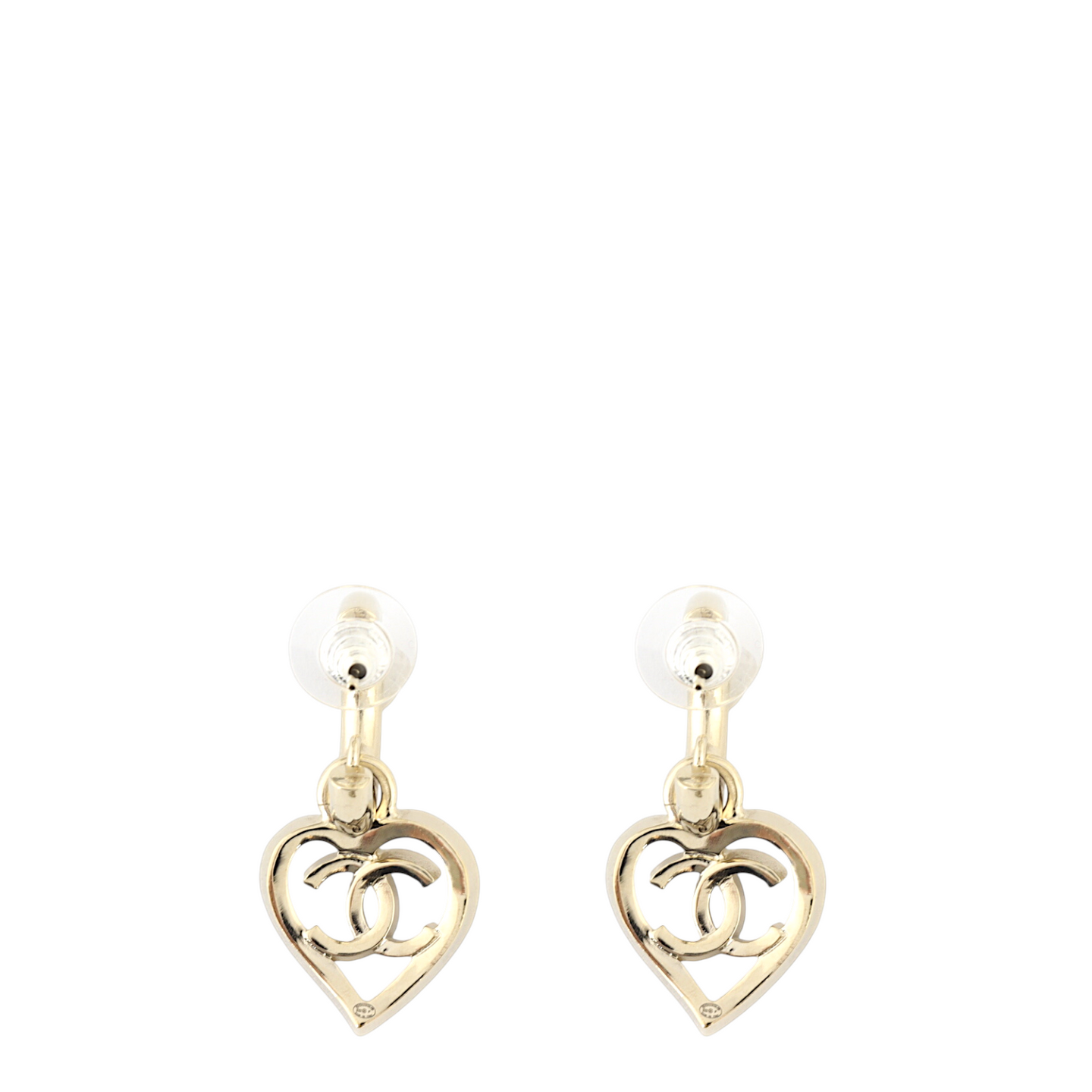 Chanel CC Heart Drop Earrings