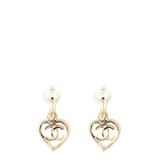 Chanel CC Heart Drop Earrings