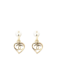 Chanel CC Heart Drop Earrings