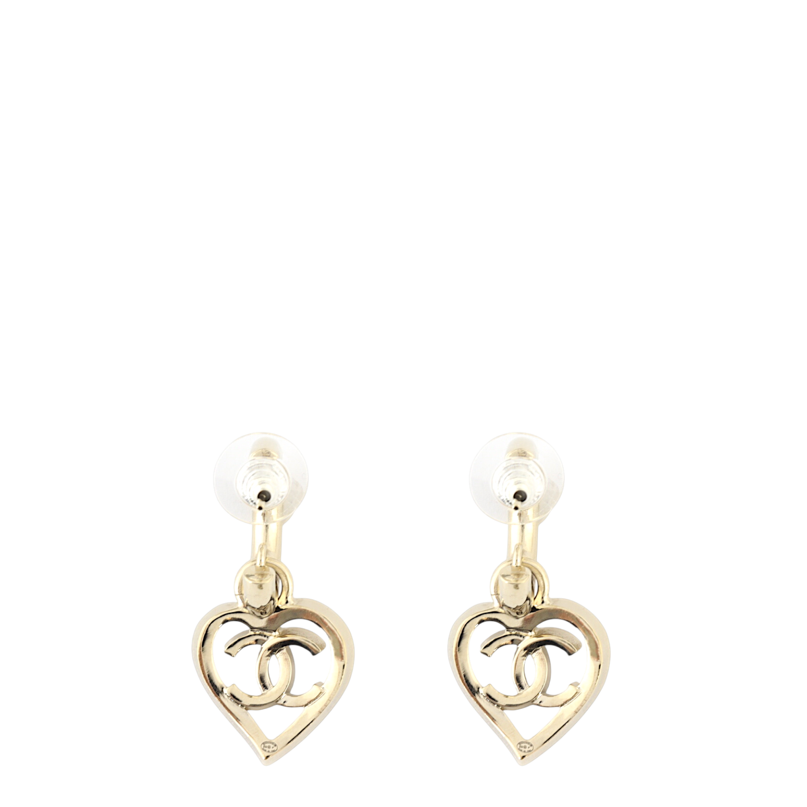 Chanel CC Heart Drop Earrings