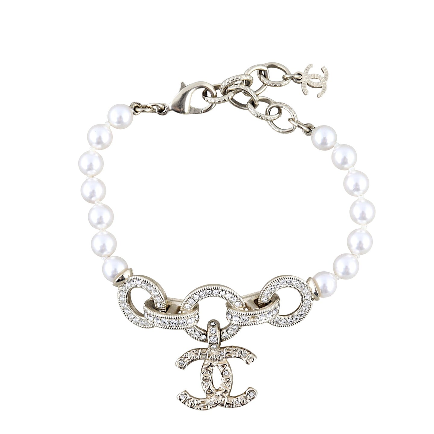 Chanel Crystal CC Pearl Bracelet