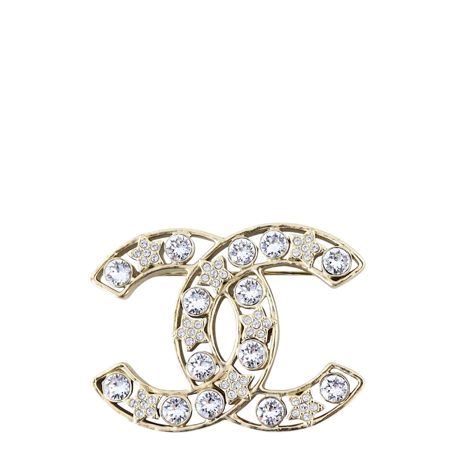 Chanel Crystal CC Brooch