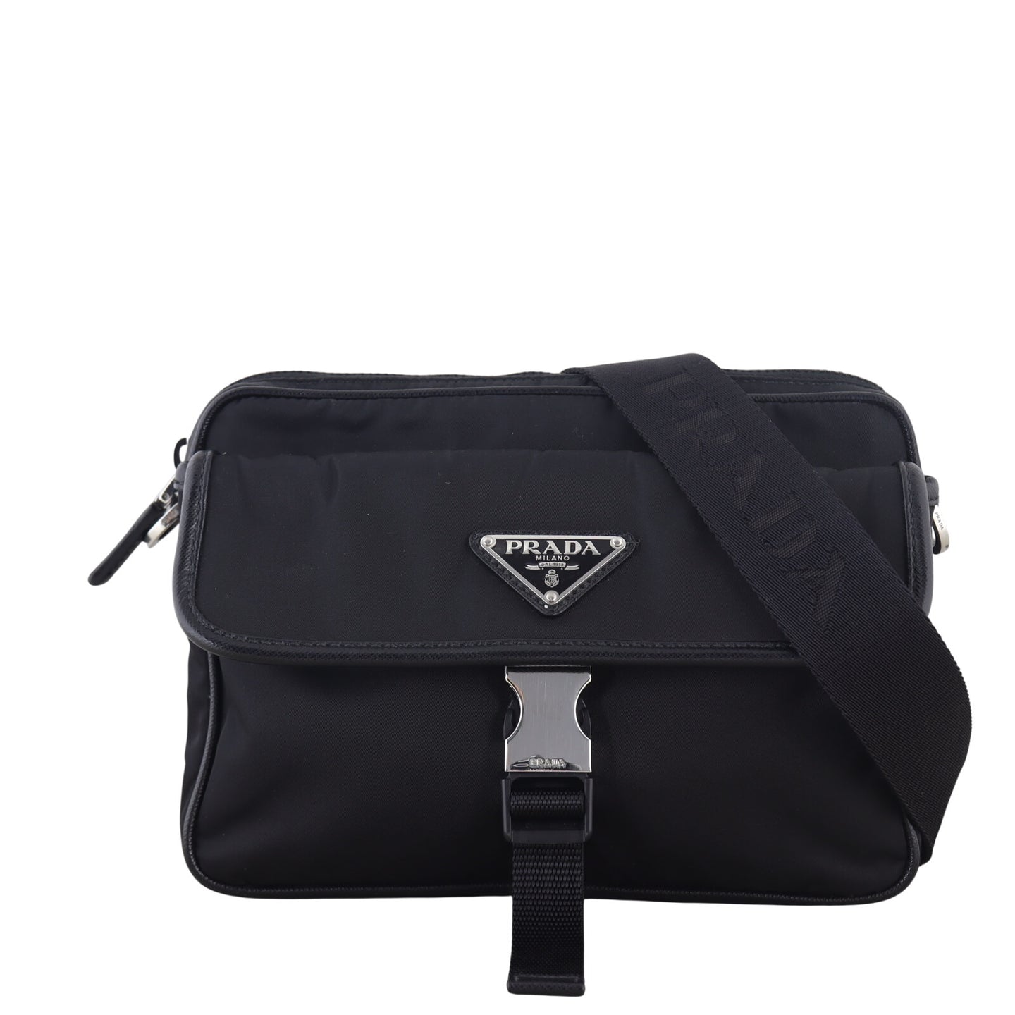 Prada Re-Nylon Saffiano Single Buckle Shoulder Bag