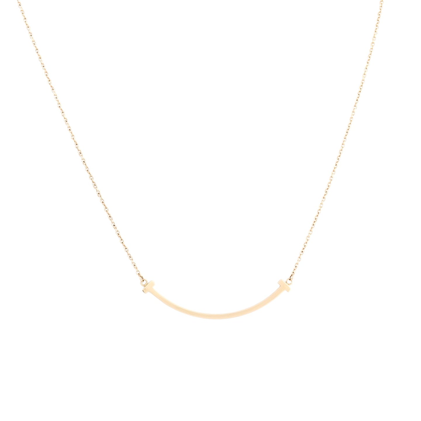 Tiffany & Co T Smile Pendant Small 18k Rose Gold Necklace