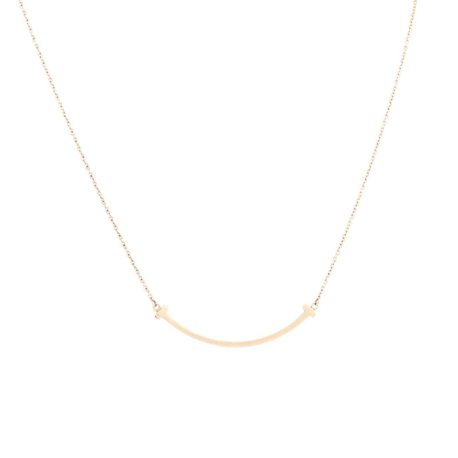 Tiffany & Co T Smile Pendant Small 18k Rose Gold Necklace