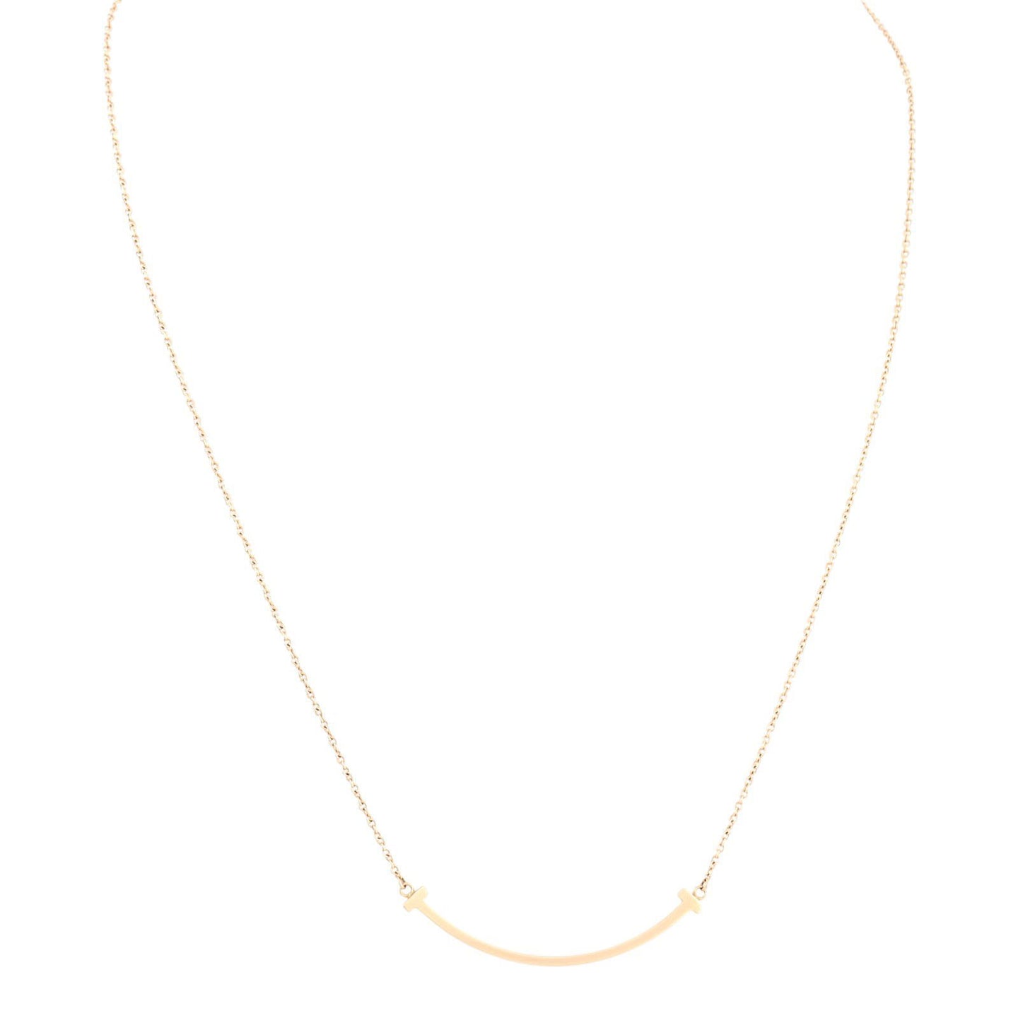 Tiffany & Co T Smile Pendant Small 18k Rose Gold Necklace