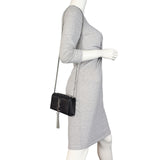 Saint Laurent Kate Tassel Chain Bag Small Croc-Embossed