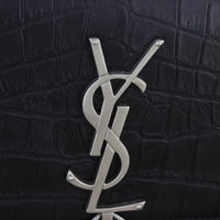 Saint Laurent Kate Tassel Chain Bag Small Croc-Embossed