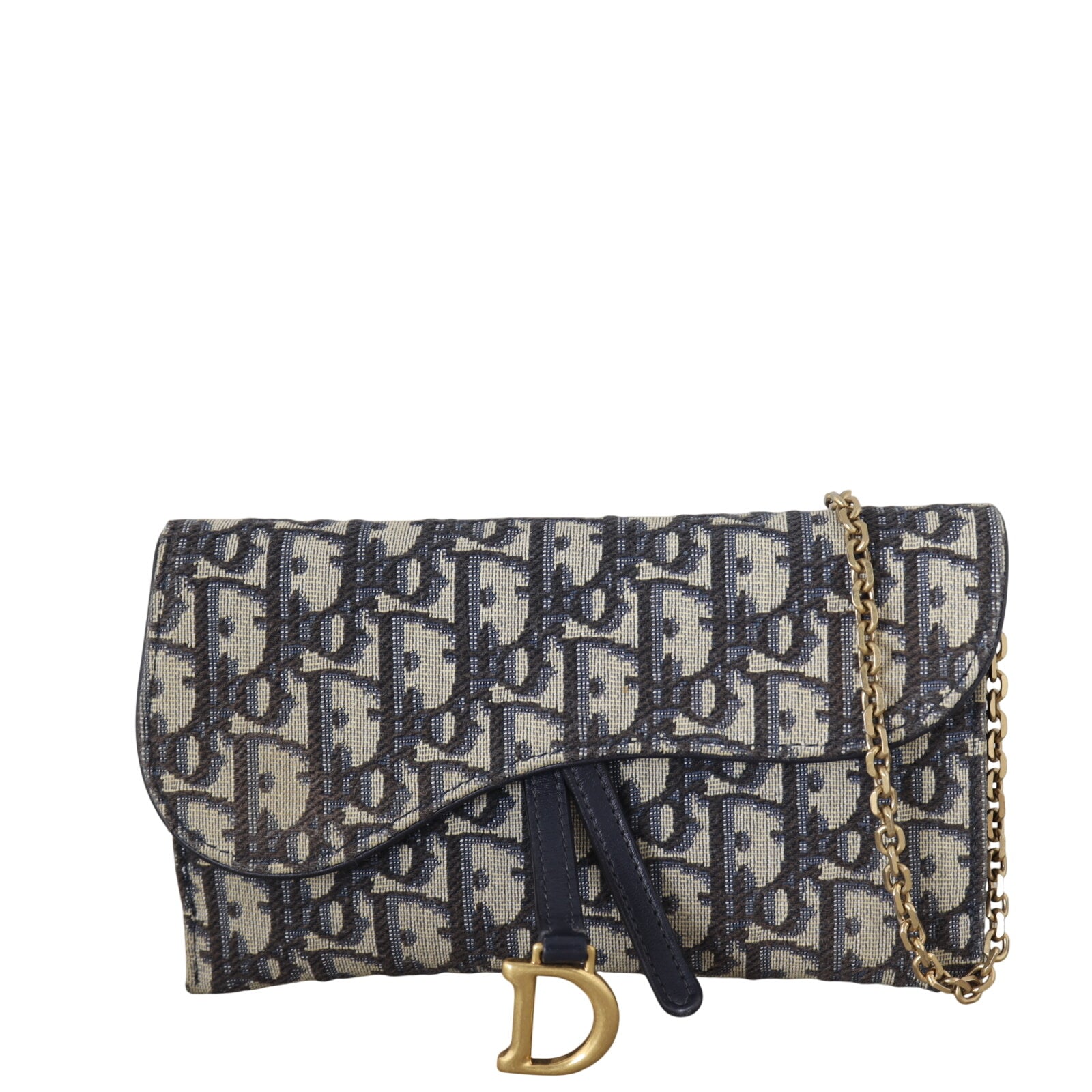 Dior Saddle Wallet on Chain Oblique
