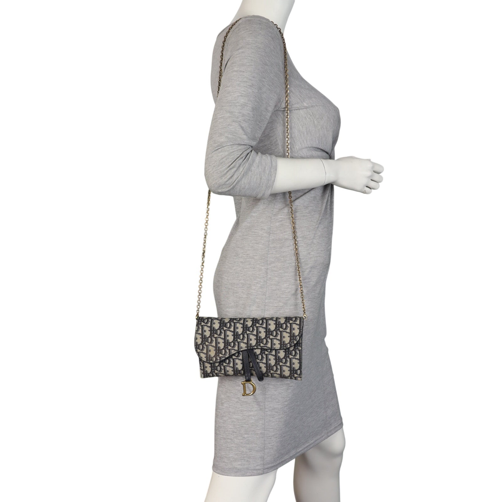 Dior Saddle Wallet on Chain Oblique