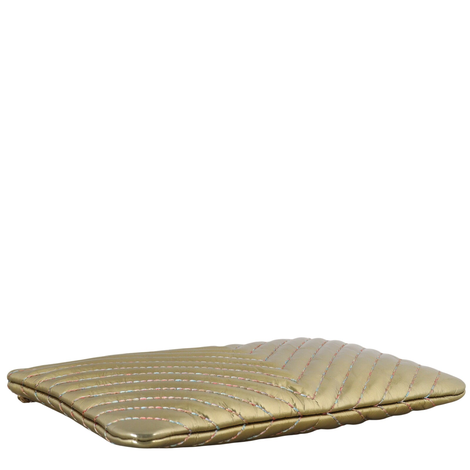 Chanel Chevron O-Case Medium Metallic