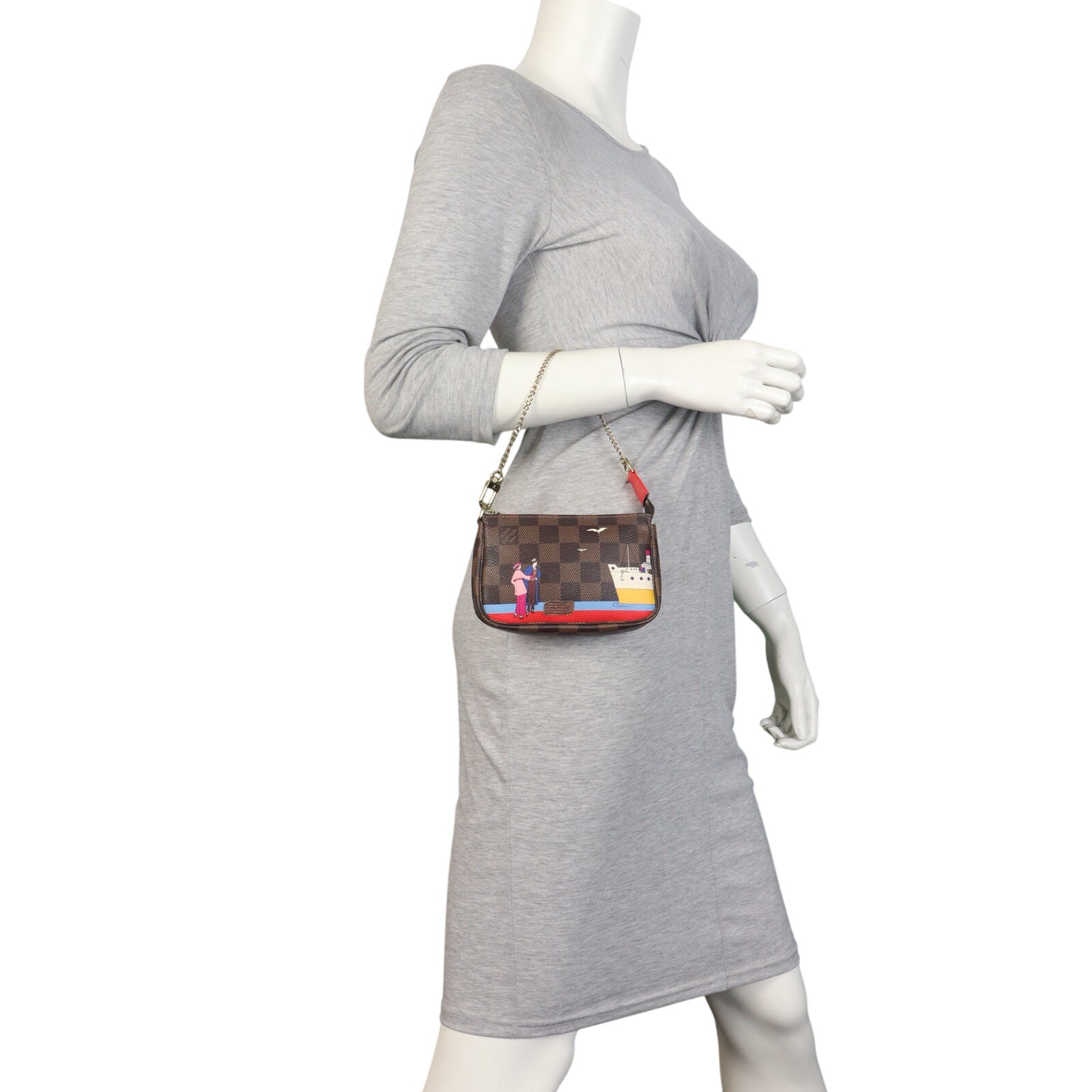 Louis Vuitton Mini Pochette Accessoires Damier Ebene 2016 Christmas Animation