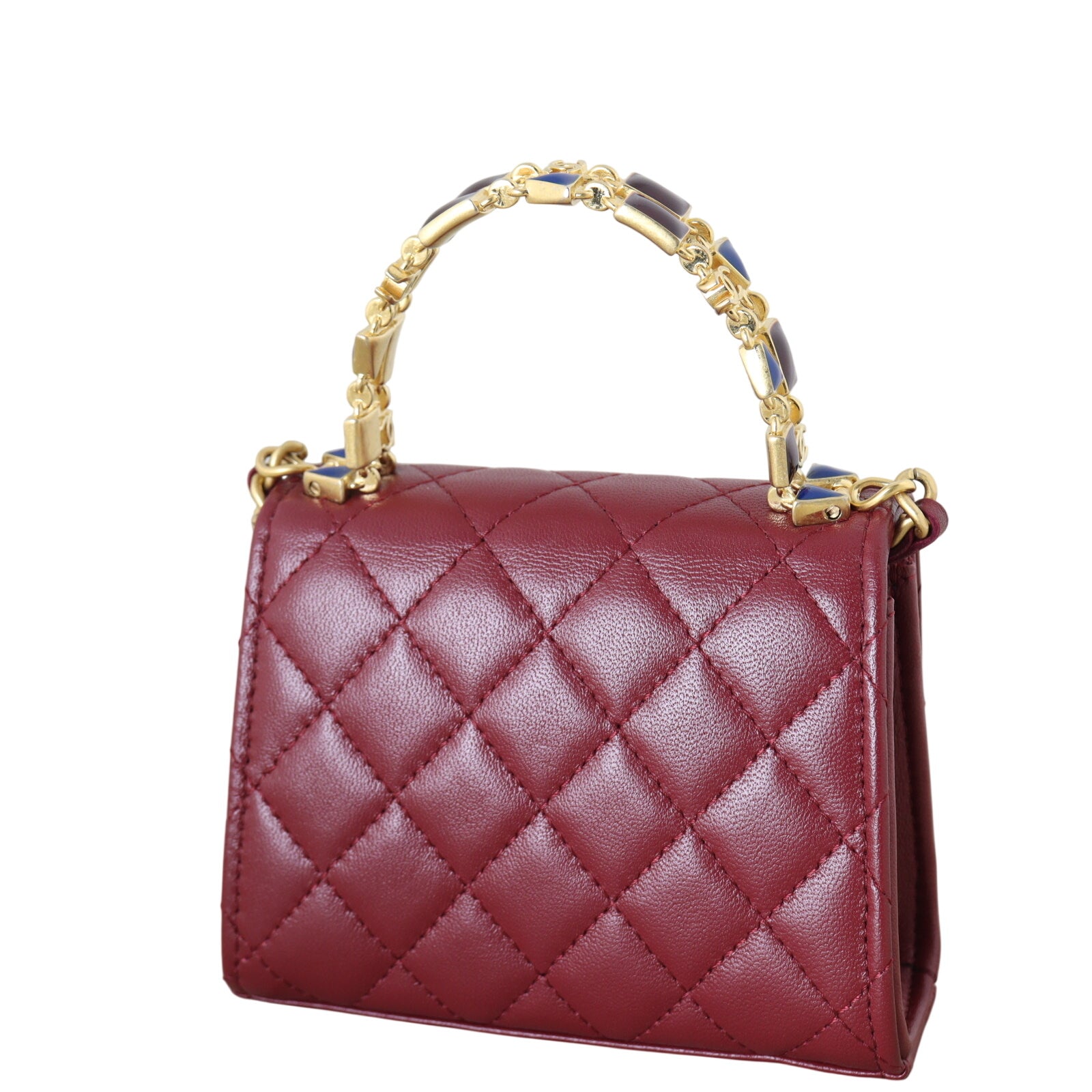 Chanel CC Enamel Top Handle Flap Bag Mini