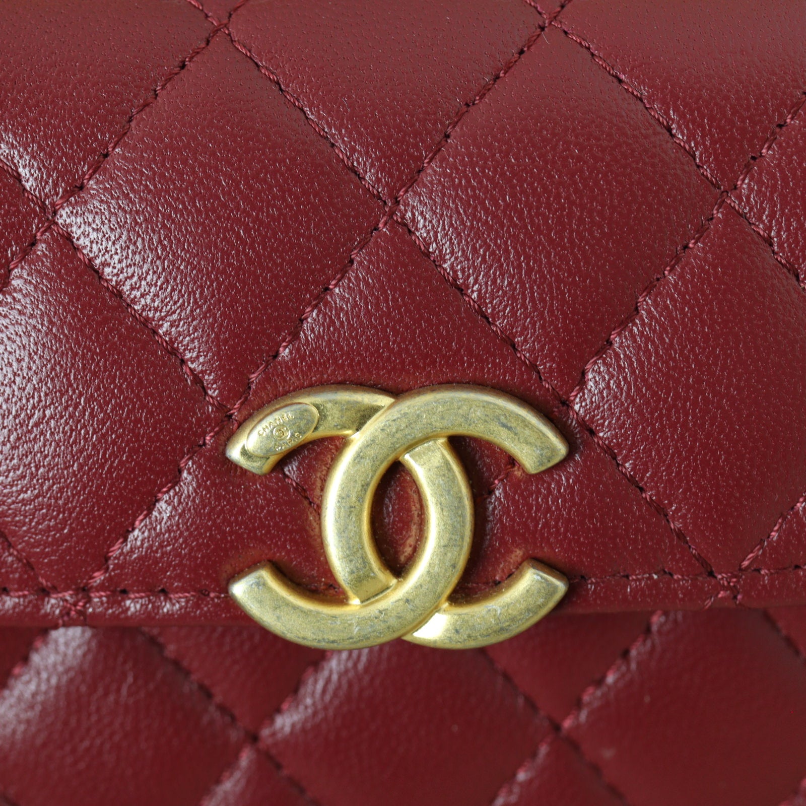 Chanel CC Enamel Top Handle Flap Bag Mini