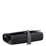 Saint Laurent Kate Tassel Chain Bag Medium Croc-Embossed