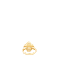 Van Cleef & Arpels Vintage Alhambra Mother of Pearl Diamond 18k Yellow Gold Ring