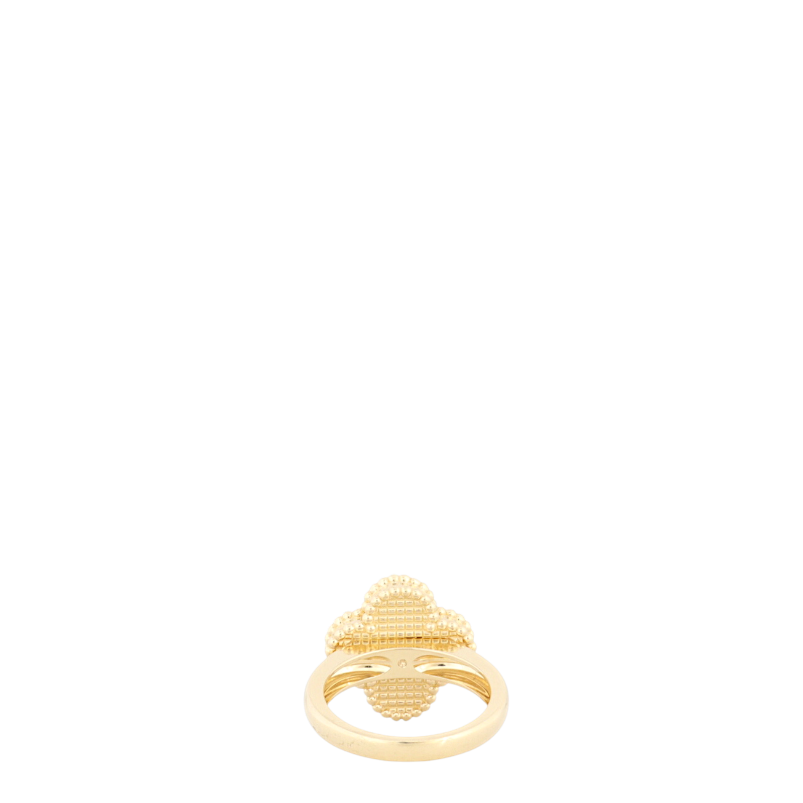 Van Cleef & Arpels Vintage Alhambra Mother of Pearl Diamond 18k Yellow Gold Ring