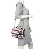 Chanel CC Top Handle Flap Bag Tweed