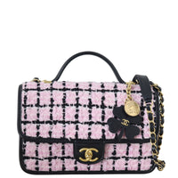 Chanel CC Top Handle Flap Bag Tweed