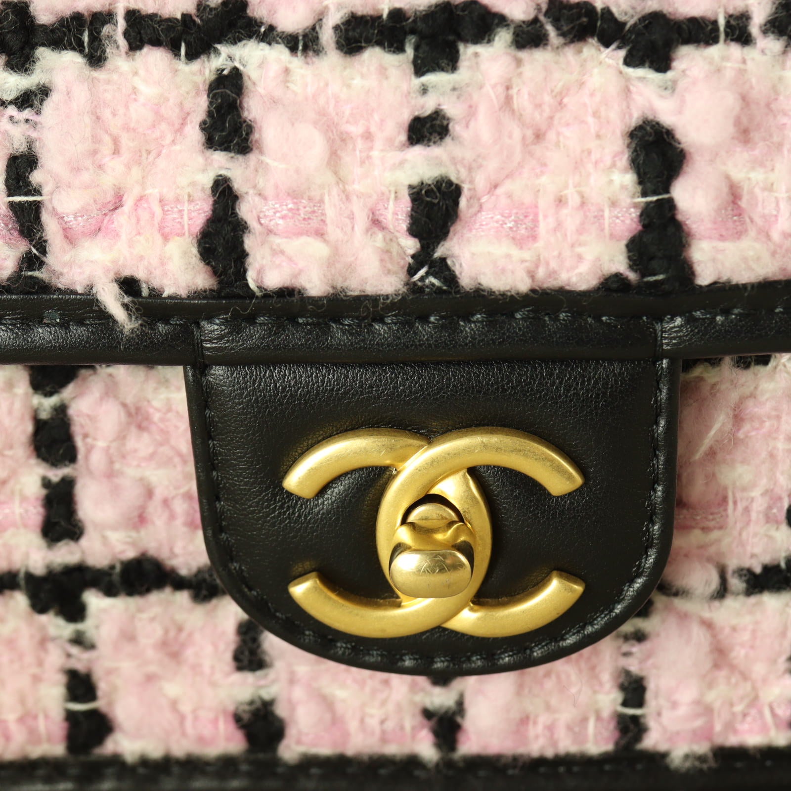Chanel CC Top Handle Flap Bag Tweed