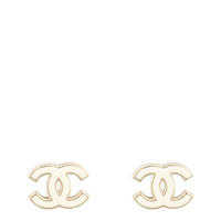Chanel CC Enamel Stud Earrings