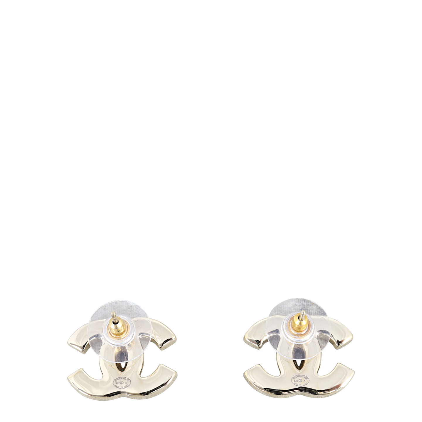 Chanel CC Enamel Stud Earrings