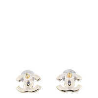 Chanel CC Enamel Stud Earrings