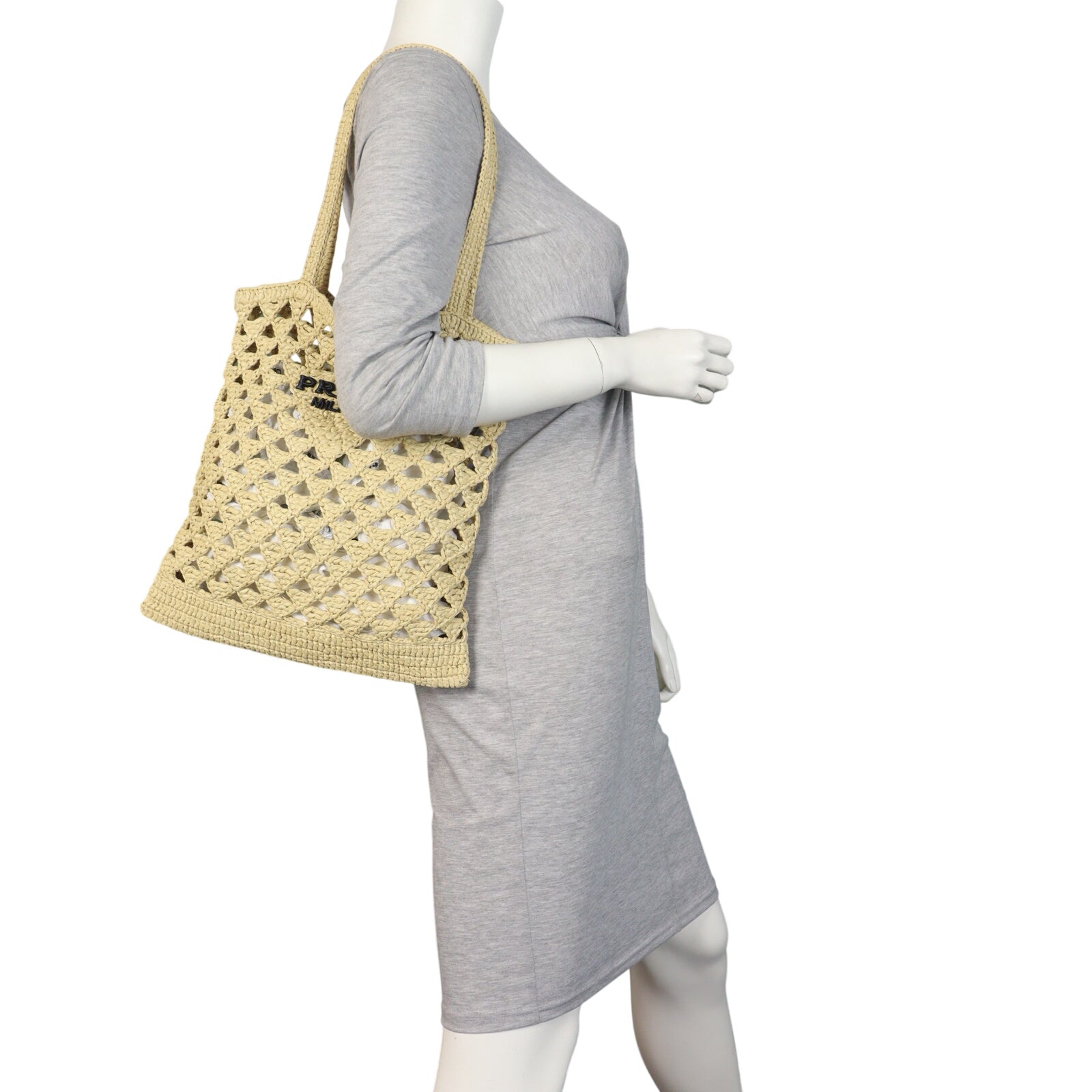 Prada Raffia Tote Bag