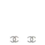 Chanel CC Crystal Stud Earrings