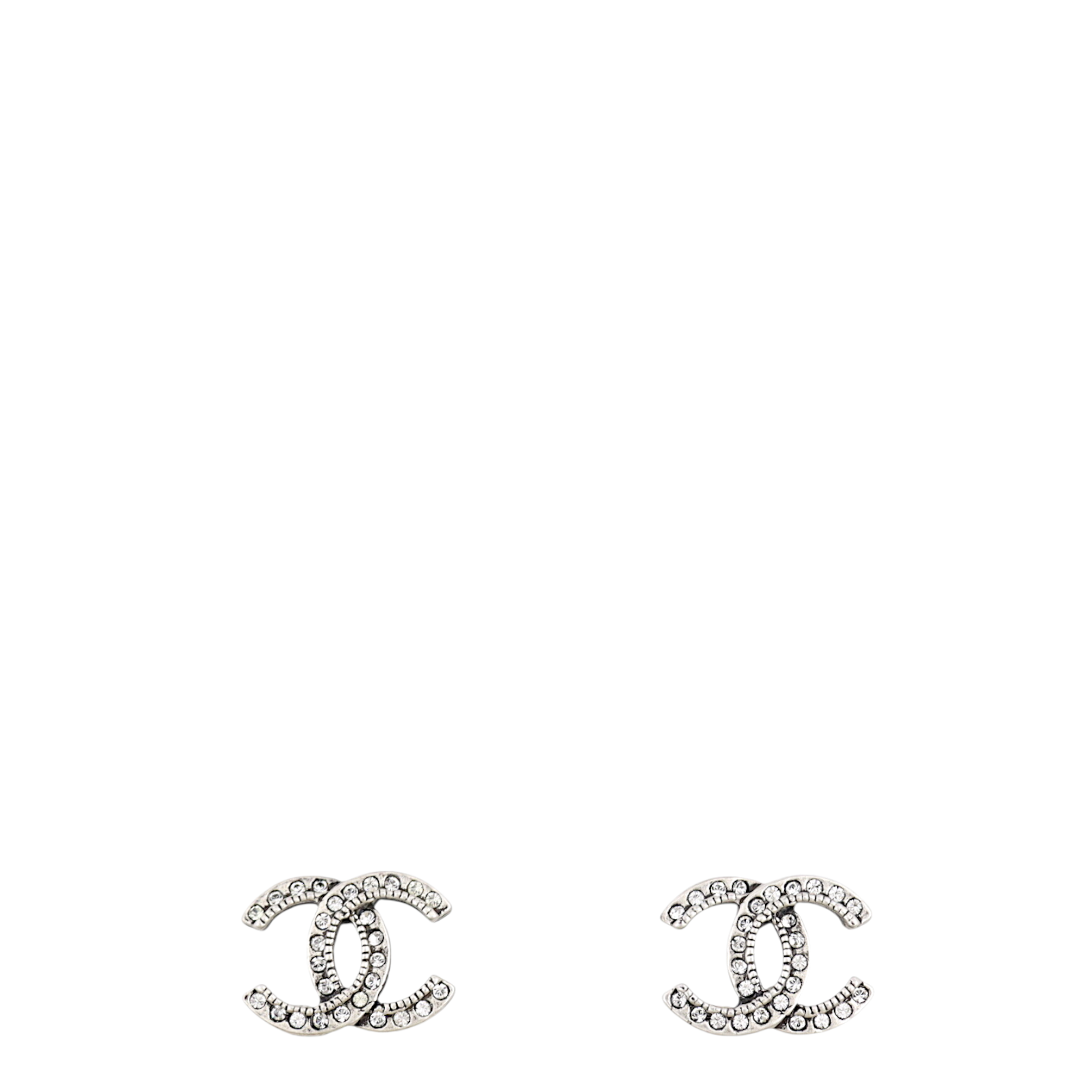 Chanel CC Crystal Stud Earrings