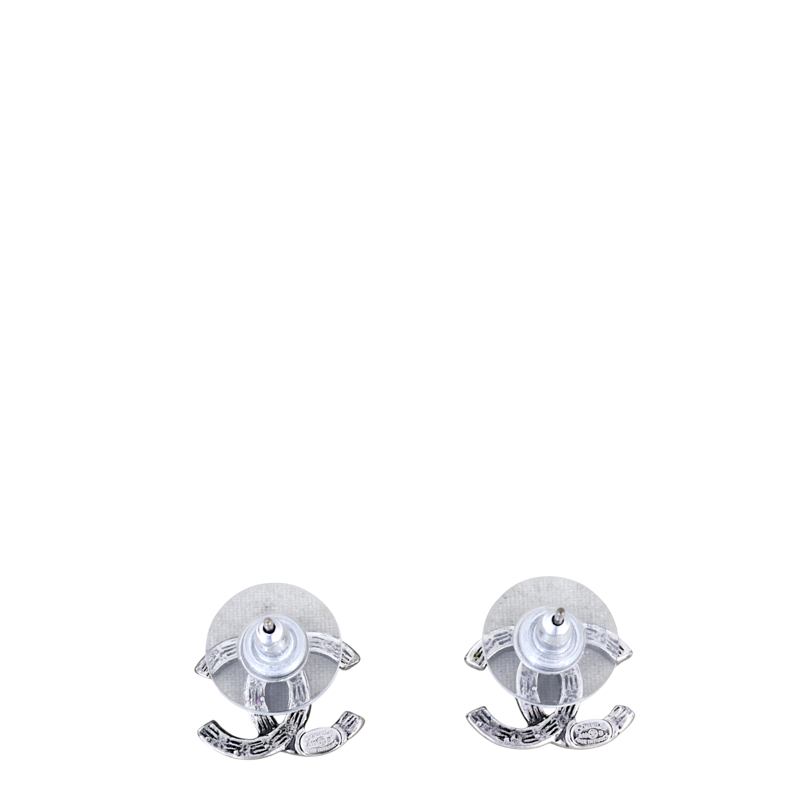 Chanel CC Crystal Stud Earrings