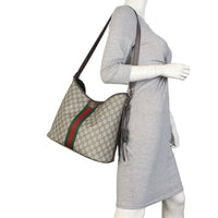 Gucci Ophidia GG Emblem Large Shoulder Bag