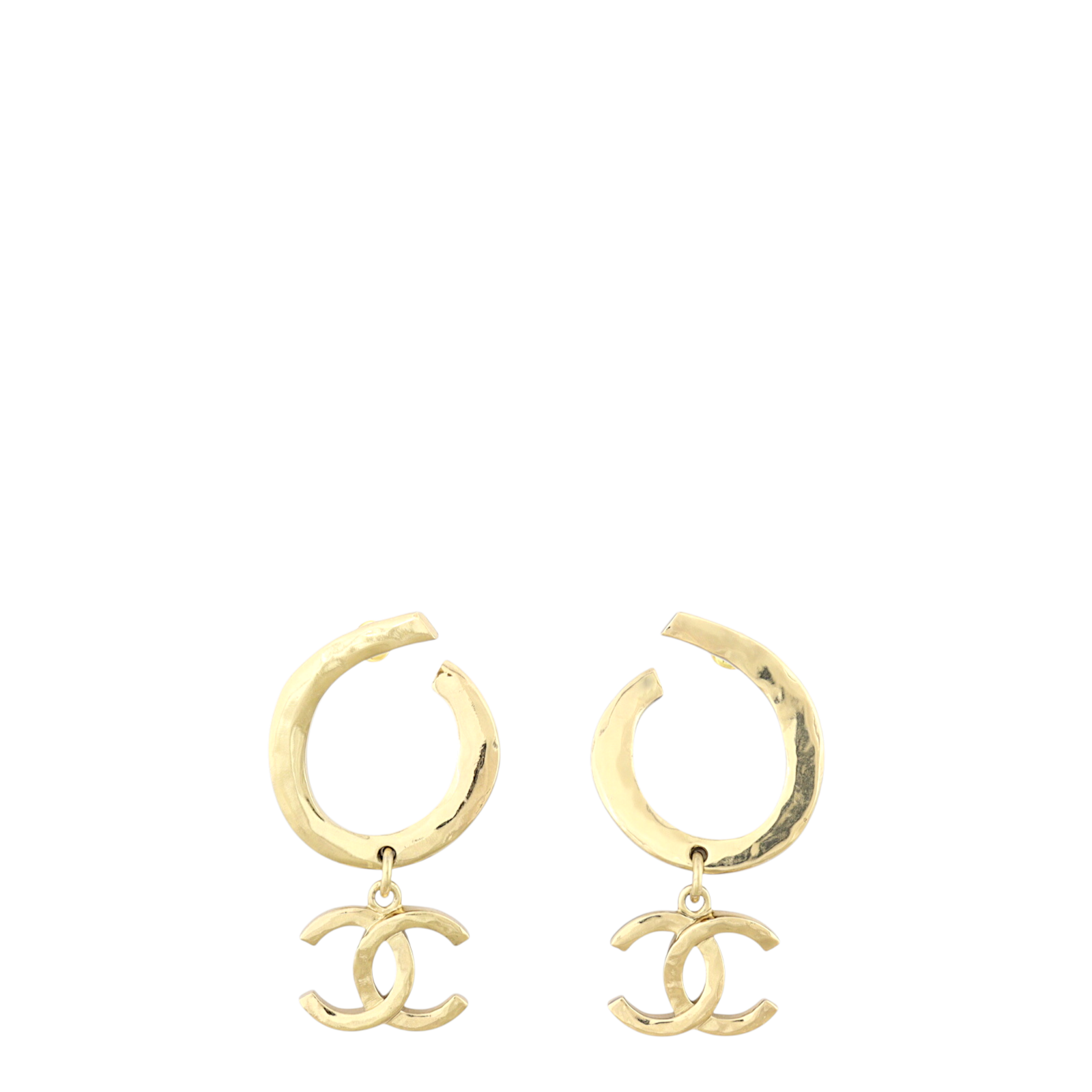 Chanel CC Circle Charm Earrings