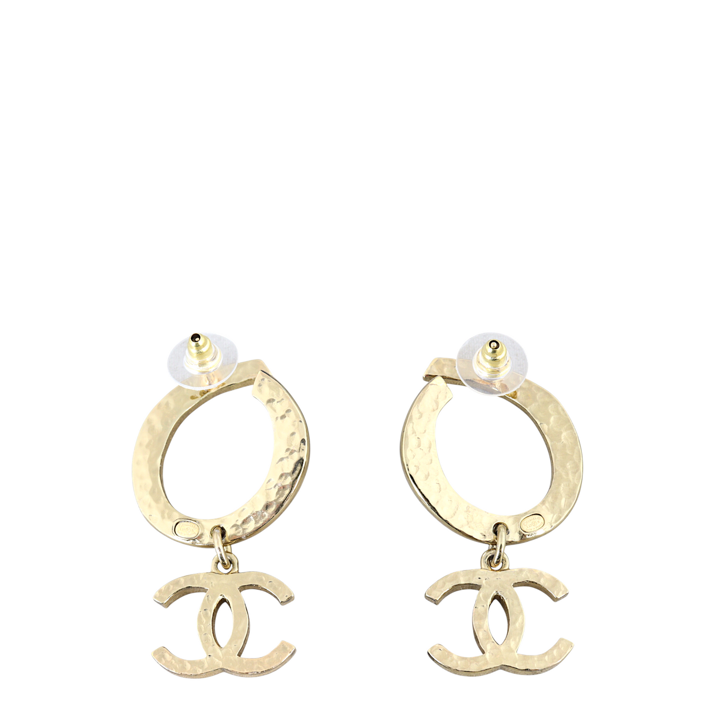 Chanel CC Circle Charm Earrings