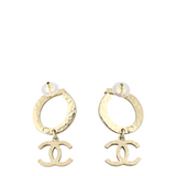 Chanel CC Circle Charm Earrings