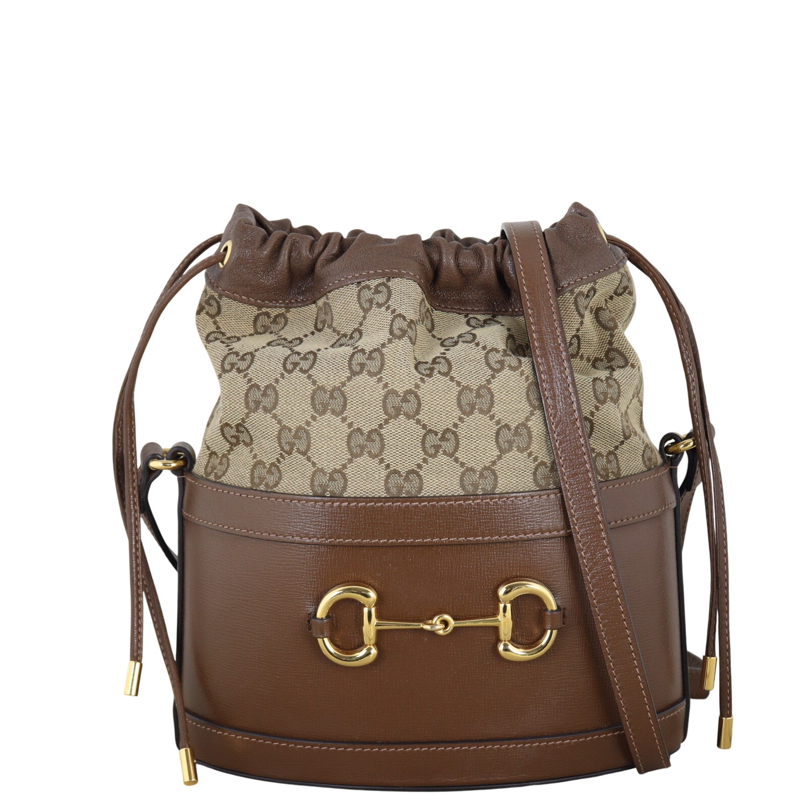 Gucci GG Supreme Horsebit 1955 Drawstring Bucket Bag
