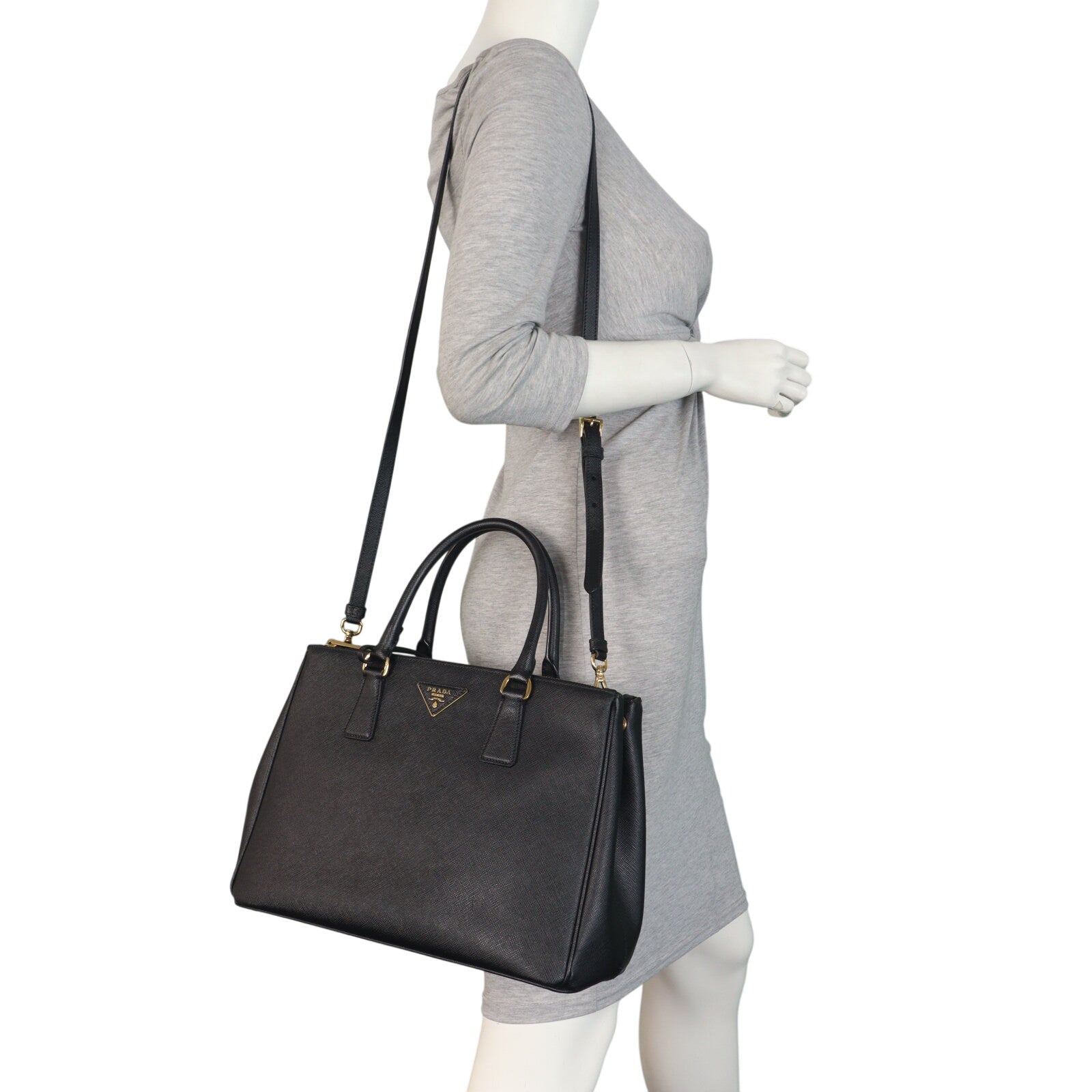 Prada Saffiano Lux Galleria Double Zip Tote Medium