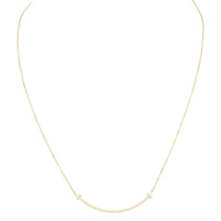 Tiffany & Co T Smile Pendant Small Diamond 18k Rose Gold Necklace