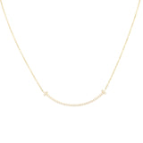 Tiffany & Co T Smile Pendant Small Diamond 18k Rose Gold Necklace