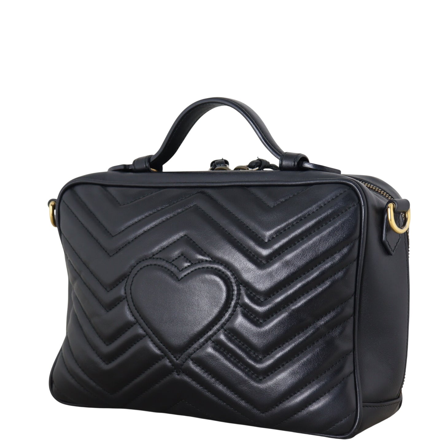 Gucci GG Marmont Zip Around Top Handle Camera Bag Small