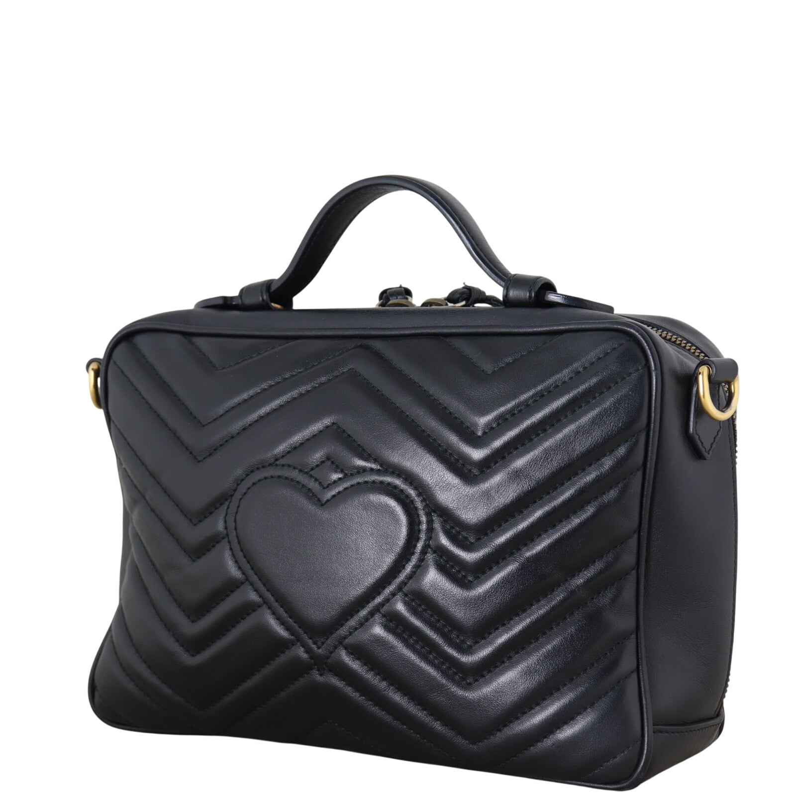 Gucci GG Marmont Zip Around Top Handle Camera Bag Small