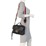 Gucci GG Marmont Zip Around Top Handle Camera Bag Small