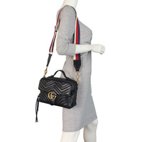 Gucci GG Marmont Zip Around Top Handle Camera Bag Small