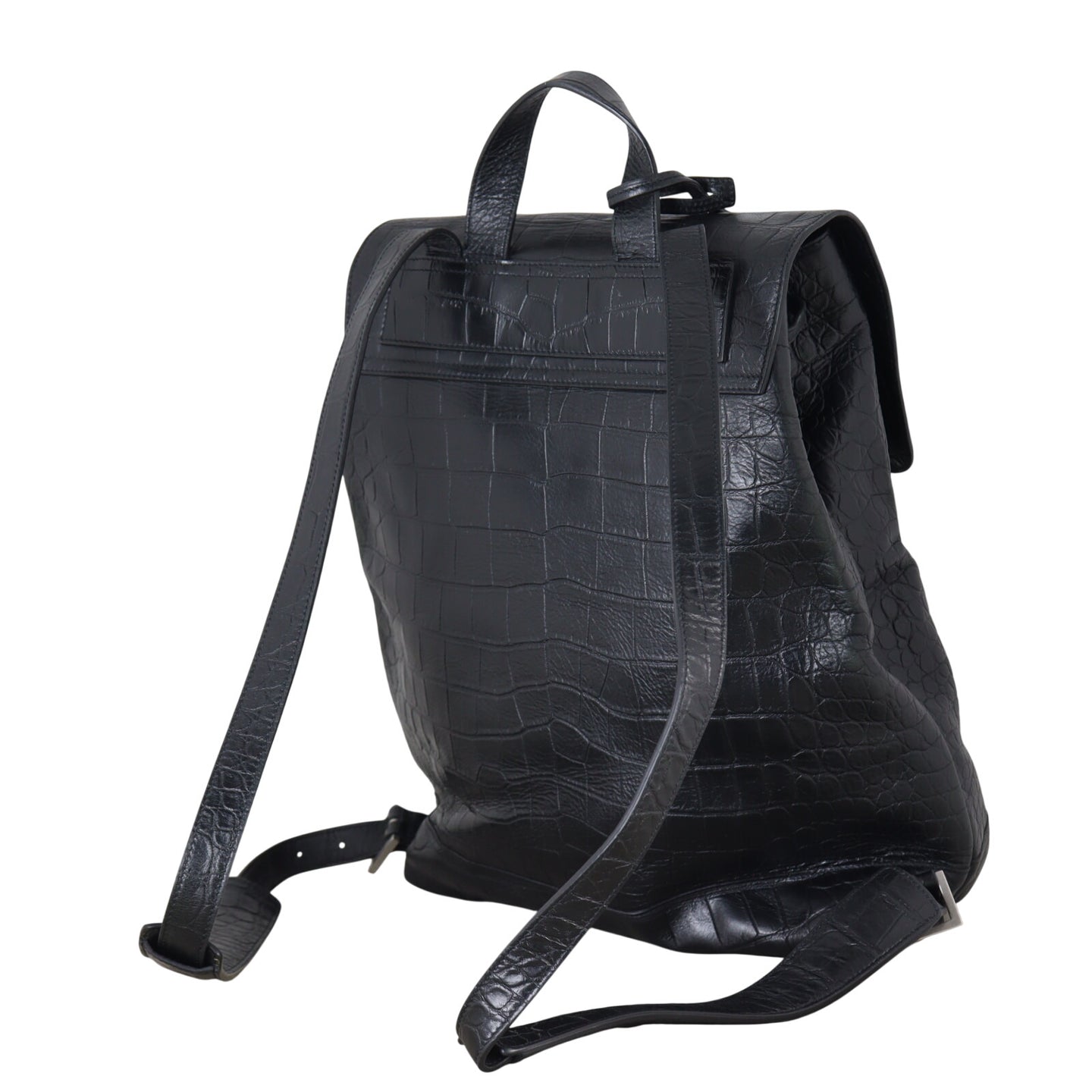 Saint Laurent Sac de Jour Backpack Croc-Embossed