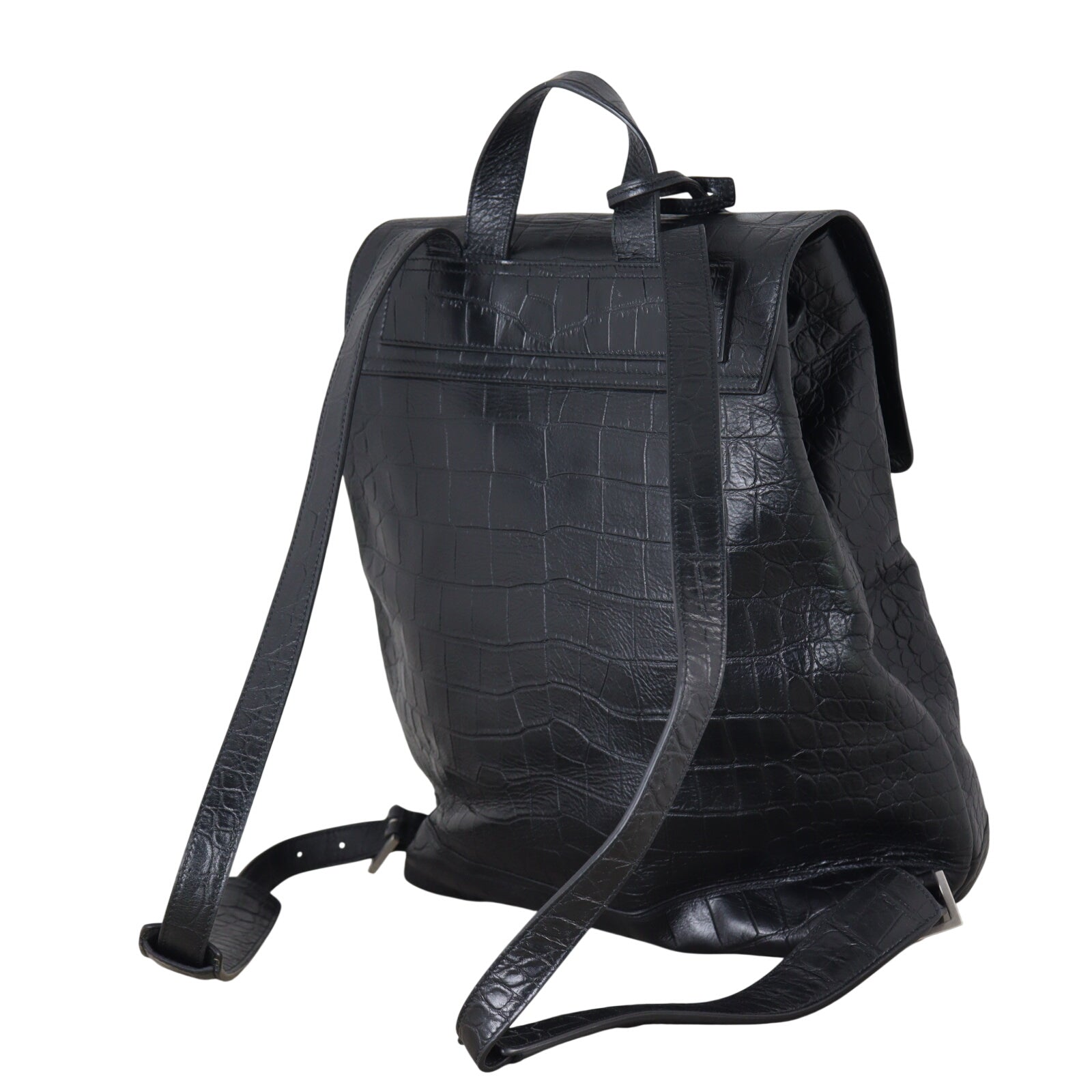 Saint Laurent Sac de Jour Backpack Croc-Embossed
